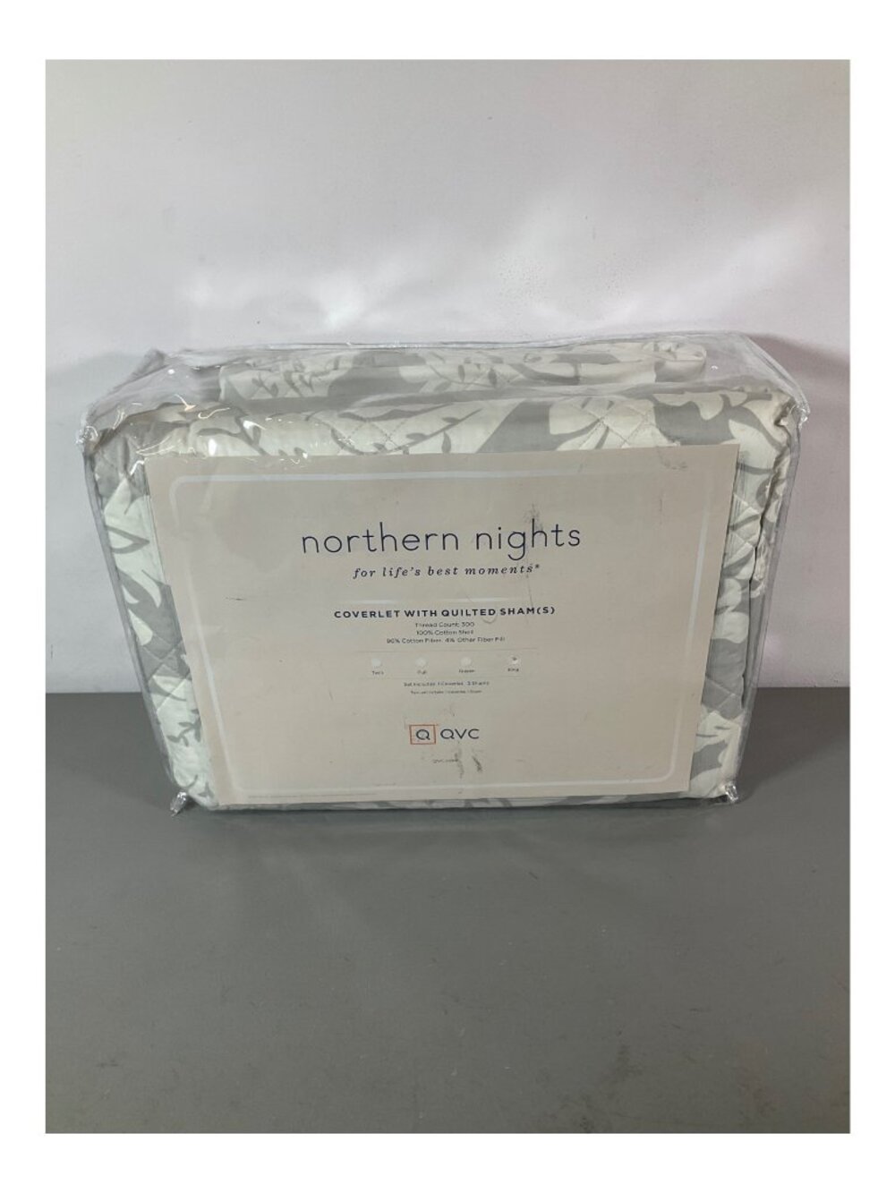 Northern Nights King Coverlet & Quilted Shams Set, 300TC 100% Cotton - Buttersco